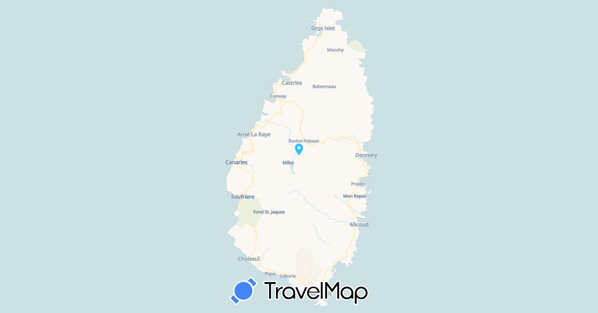 TravelMap itinerary: boat in Saint Lucia (North America)